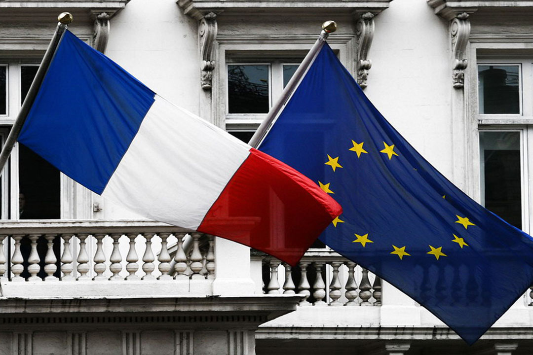 France-EU flags