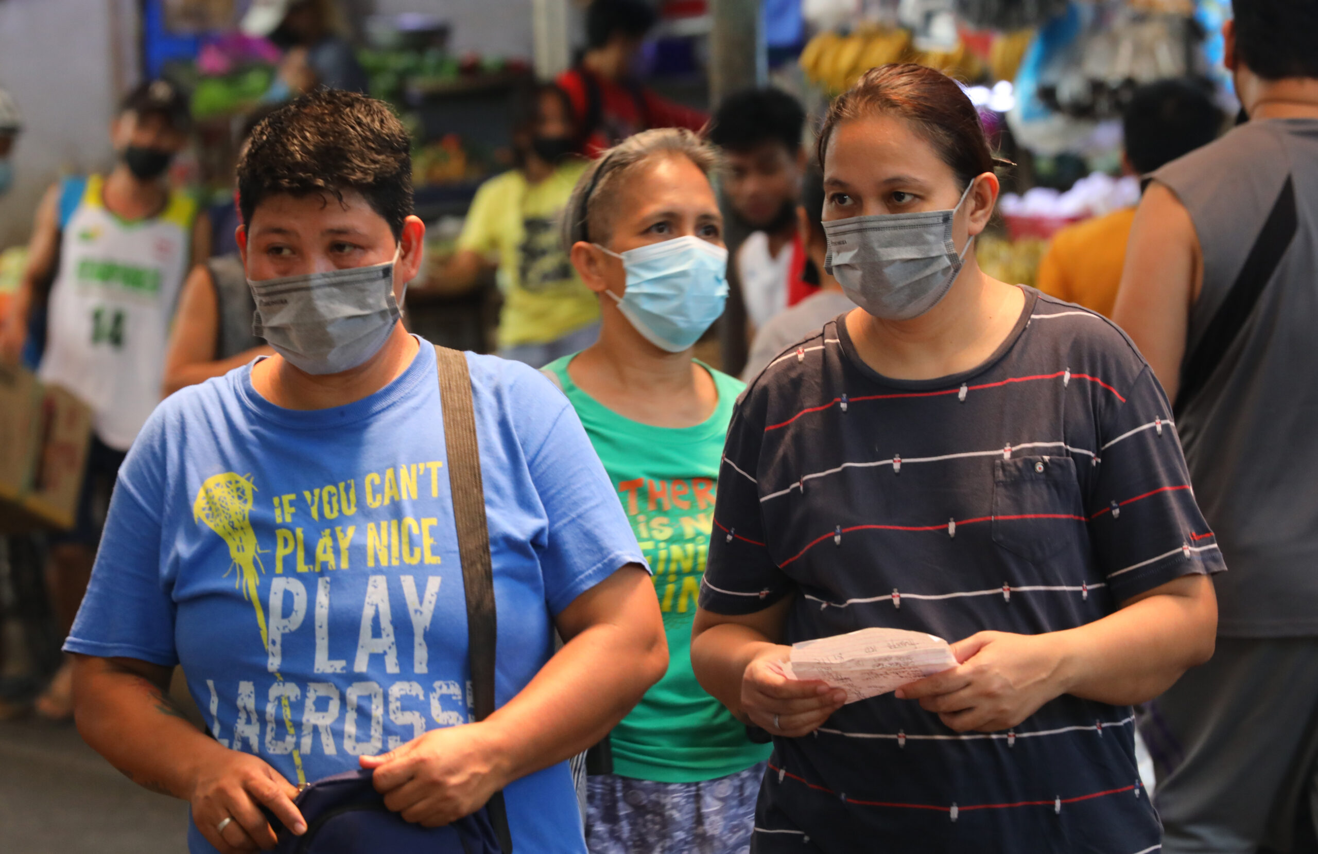 People wearing face masks-crowd